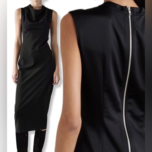 Rick Owens Dresses & Skirts - Archival Rick Owens F/W 15 "Sphinx" Mainline Draped Cowl Midi Dress